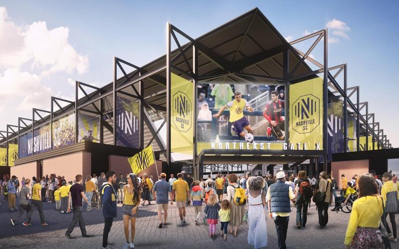 ナッシュビルSCの新スタジアムの完成イメージ
