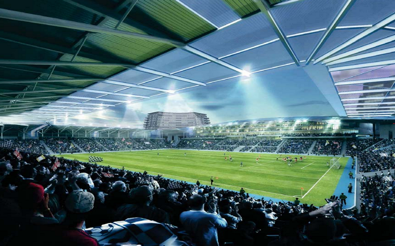 サウスエンド・ユナイテッドの新スタジアムの完成イメージ