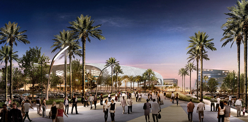 LAスタジアムを目玉とする同地区は、商業や観光、生活の中心地を目指す