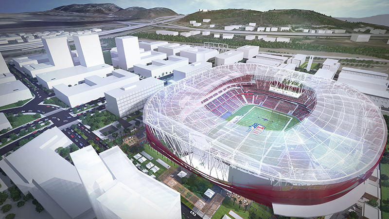 サンディエゴ州立が整備する新スタジアム完成予想図
