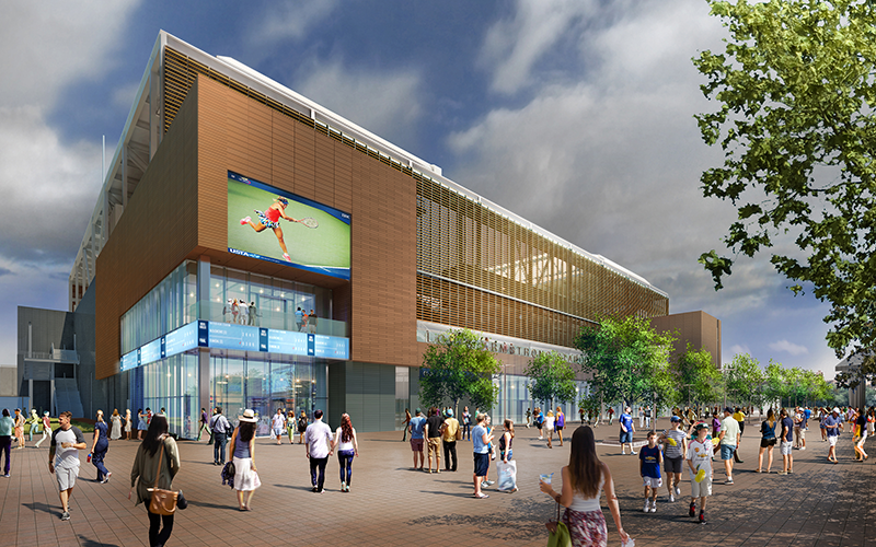 建設中の新ルイ・アームストロング・スタジアムの完成予想図