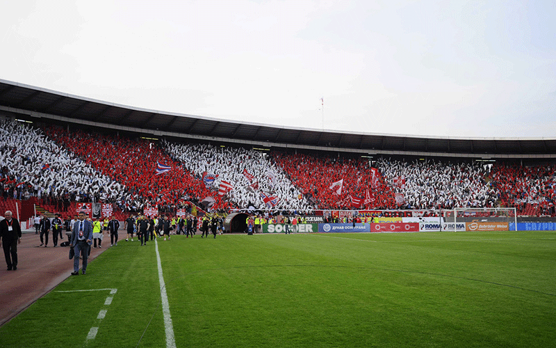 セルビア代表のホーム戦で多用されるライコ・ミティッチ・スタジアム