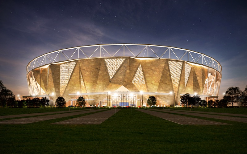 世界最大のクリケット場「モテラ･クリケット･スタジアム」の完成イメージ