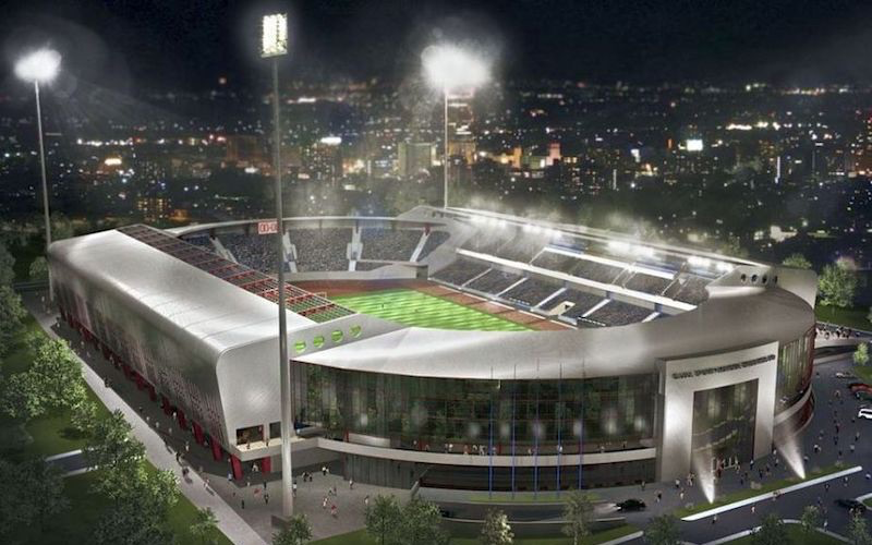 ヤシ市が整備する新スタジアムの完成イメージ