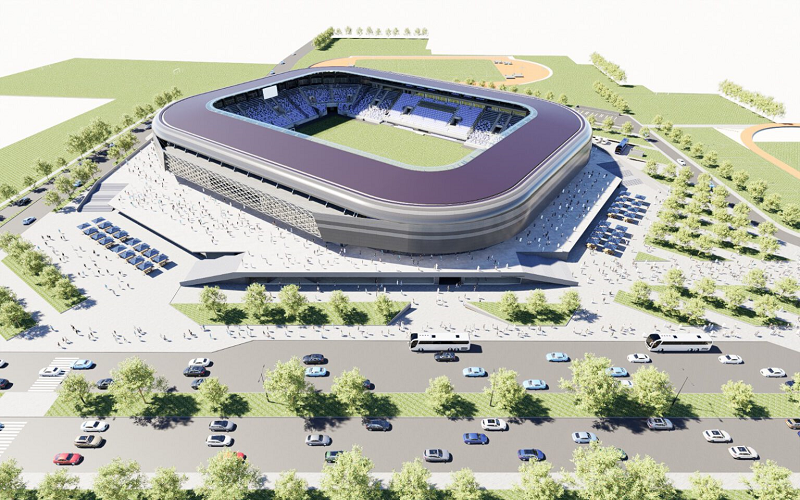 FCアルジェシュ・ピテシュティの新スタジアムの完成イメージ