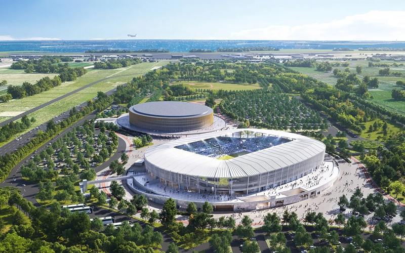 ヴェネツィアの『ボスコ・デロ・スポルト』の鳥瞰イメージ