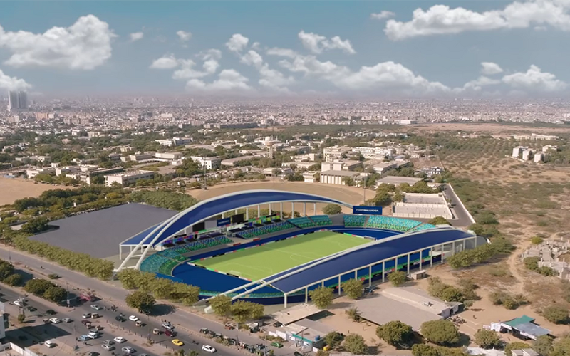 カラチの新スタジアムの完成イメージ