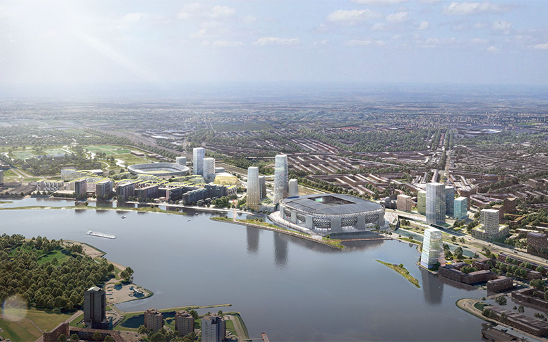 フェイエノールトが進めていたマース川沿いの新スタジアム案