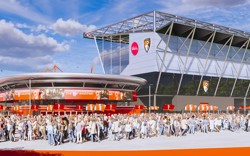 改修後の南スタンドの外観イメージ